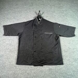 Chef Trends by Pinnacle Chef Jacket Mens XL Black Short Sleeve Uniform C814 BK